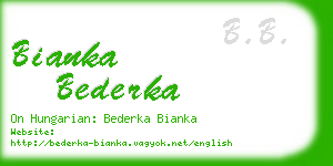 bianka bederka business card